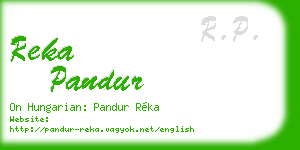 reka pandur business card
