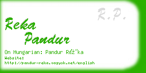 reka pandur business card